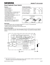 Datasheet BTS410D2 manufacturer Siemens